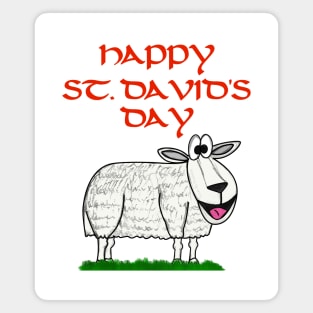 Happy St David's Day Sheep Welsh Wales Funny Magnet